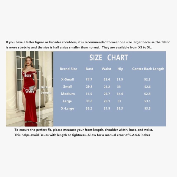 Womens Bright Red Velour Sequins Deep V-Neck Long Party Formal Gown- Sz-M - Picture 16 of 16